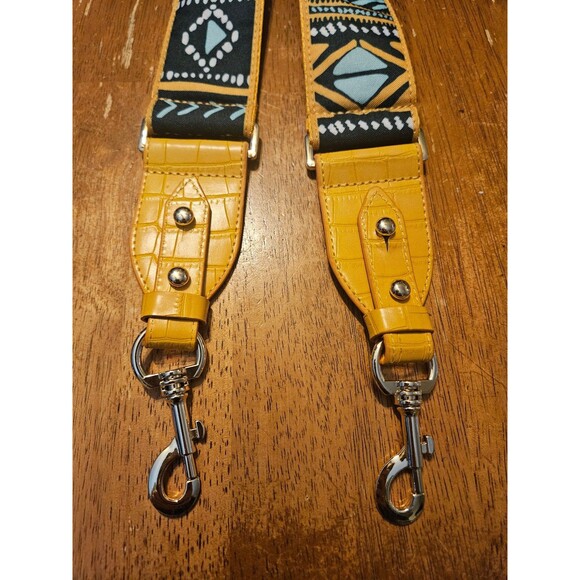 Purse Bag Strap Yellow Blue Turquoise Hippie Boho - Picture 3 of 3